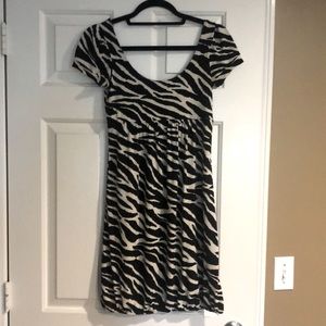 Zebra Print Dress, Size M, Mid Thigh Length